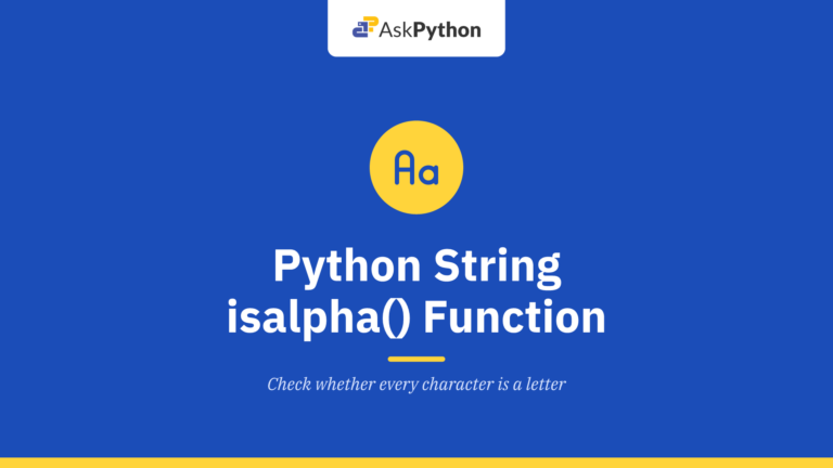 Python String isalpha() Function