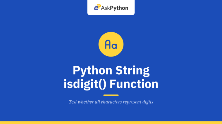 Python String isdigit() Function