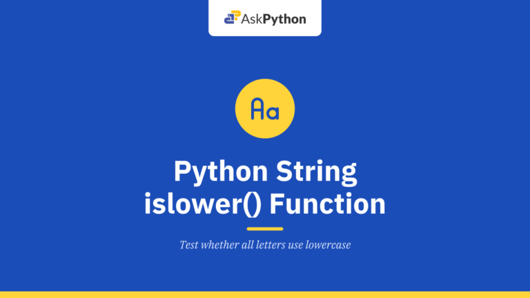 Python String islower() Function