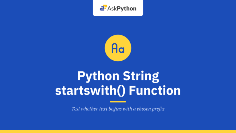 Python String startswith() Function