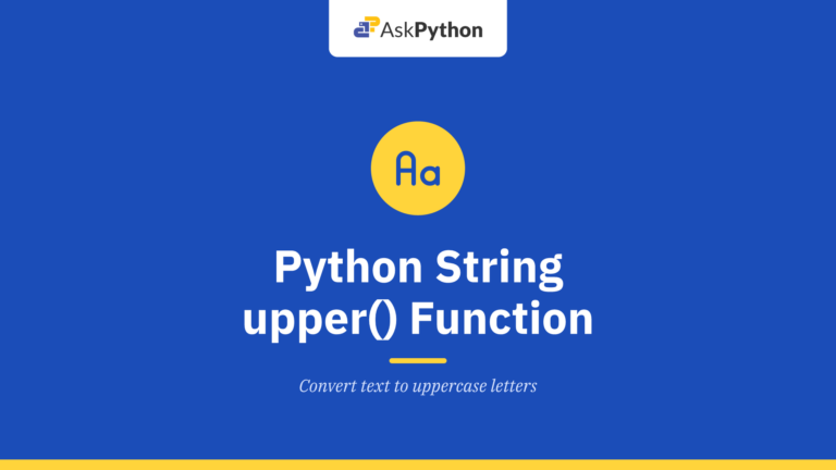 Python String upper() Function