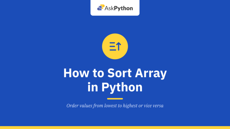 How to Sort Array in Python