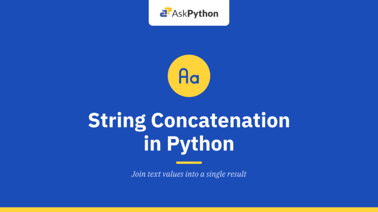 String Concatenation in Python