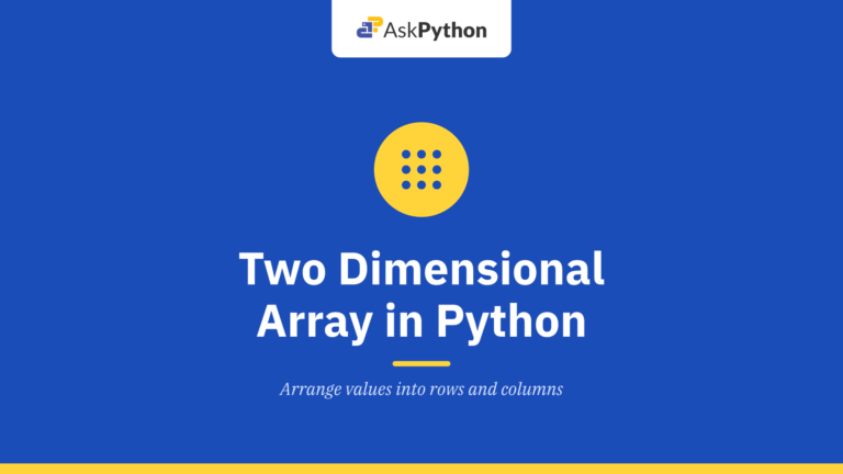 Two Dimensional Array in Python