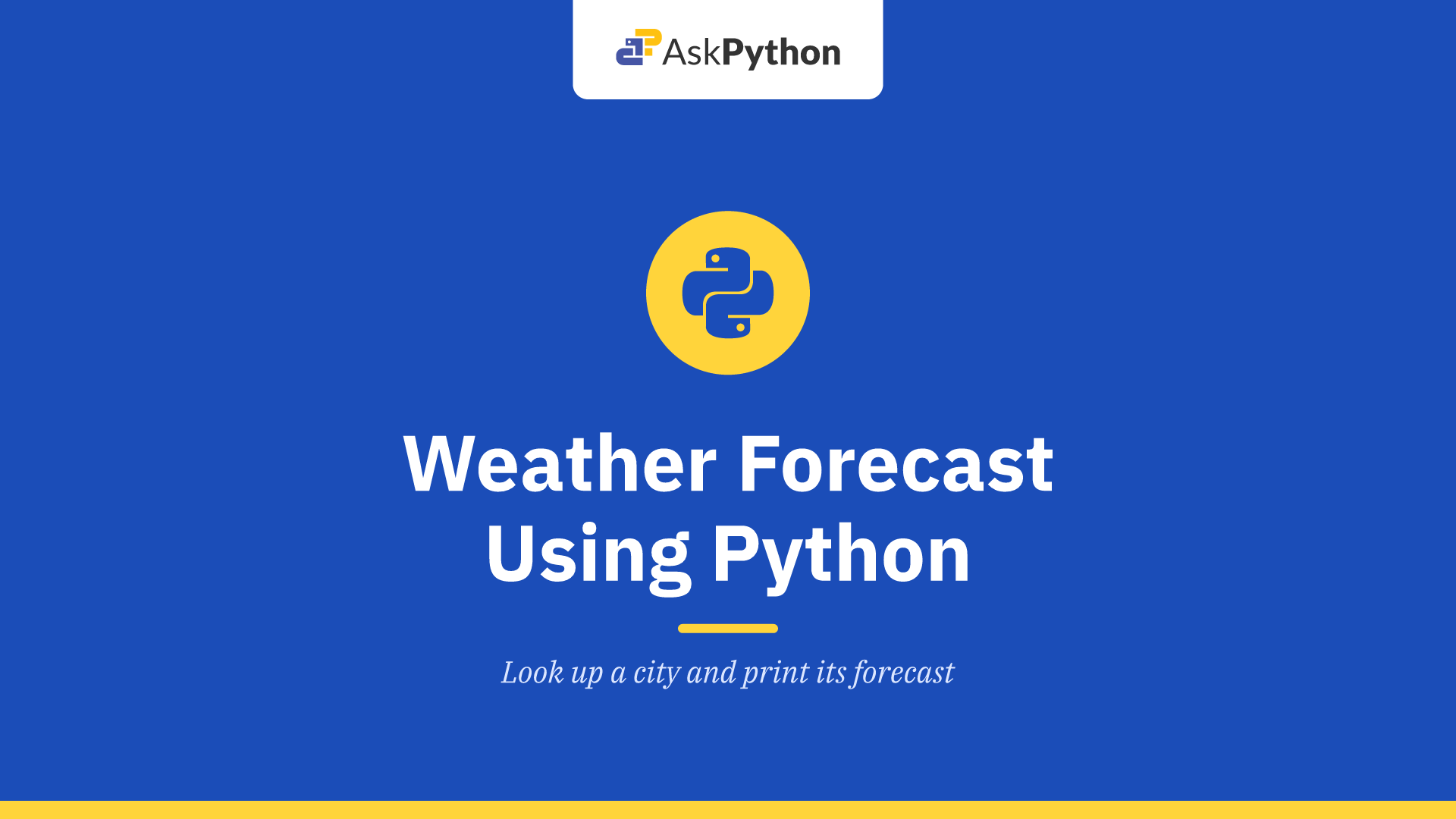 Weather Forecast Using Python – Simple Implementation