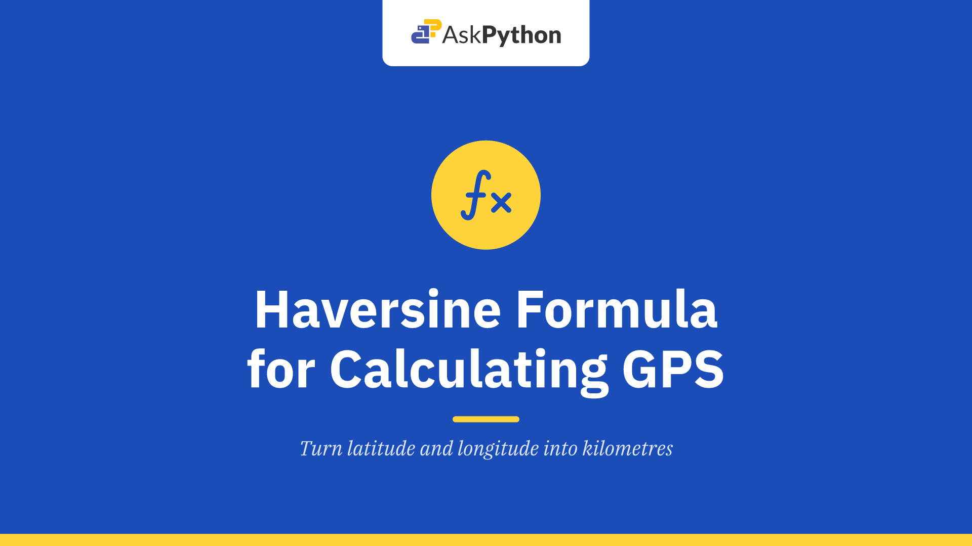 Haversine Formula for Calculating GPS Distances