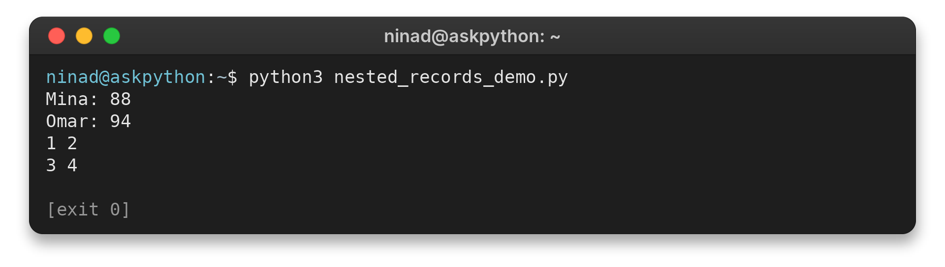 Python loops through dictionaries and each value in a nested list