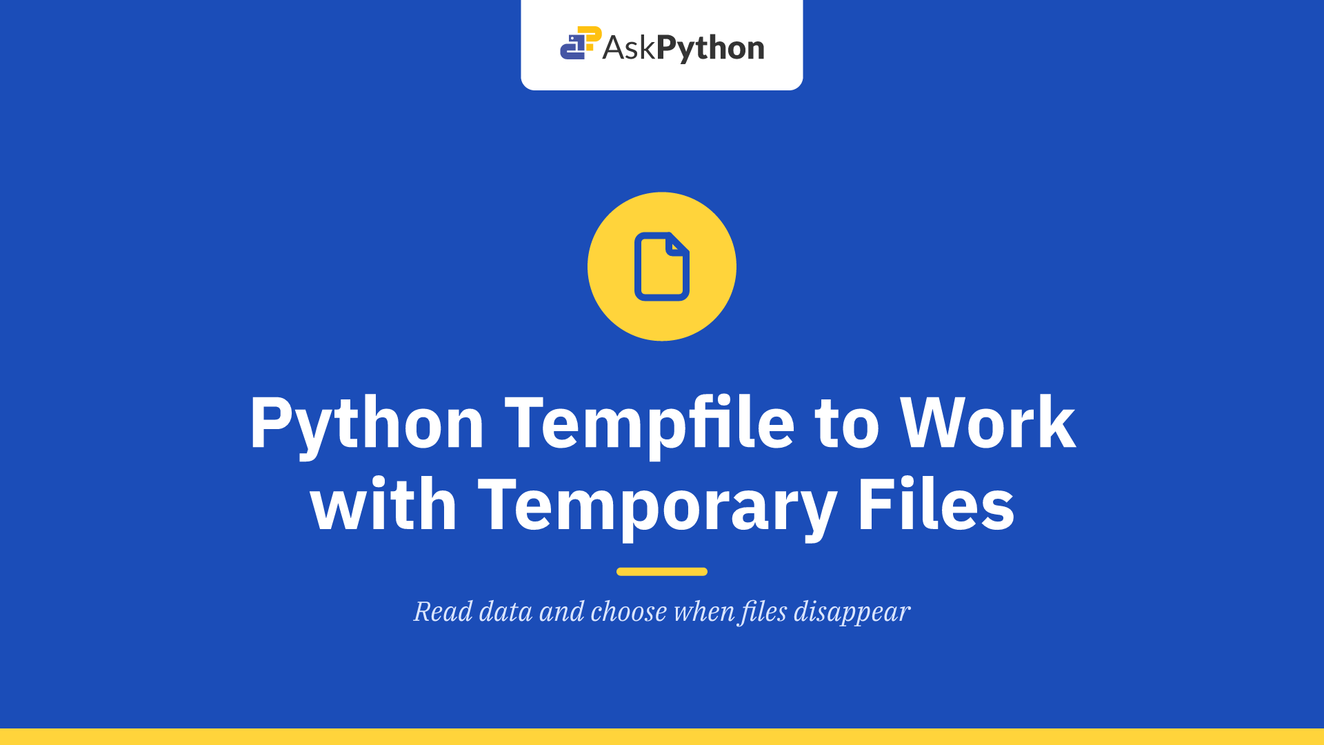 Python Tempfile Module to Work with Temporary Files and Directories